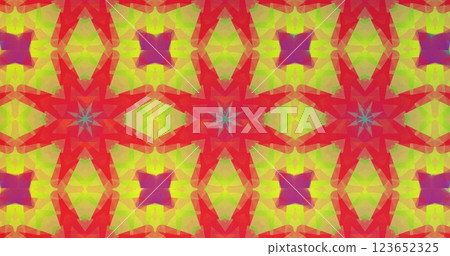 Image of vibrant abstract shapes moving on red background 123652325
