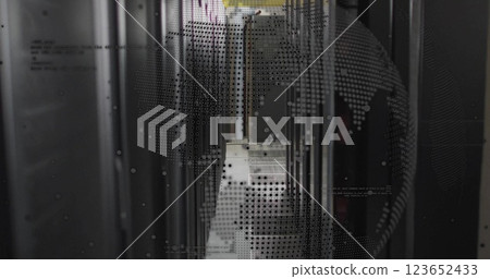Image of globe and digital data processing over computer servers Image of globe and digital data processing over computer servers 123652433