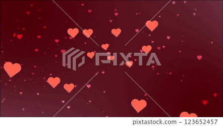 Image of red hearts on red background 123652457