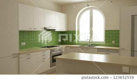 Fashionable kitchen 123652559