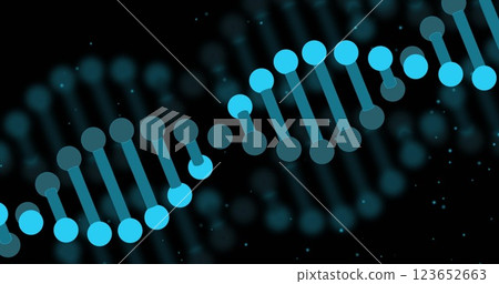 Image of dna strands over black background 123652663