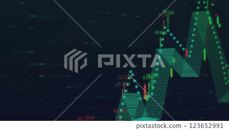 Image of data processing on black background 123652991