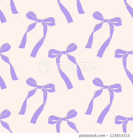 Seamless pattern with bow silhouettes. Background design. Repeating print  123653513