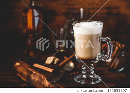 Irish coffee with cinnamon 123653807