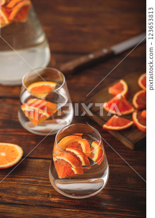 Detox water with blood oranges Detox water with blood oranges 123653813