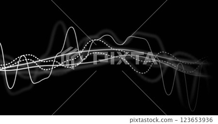 Image of moving white spots and lines on black background Image of moving white spots and lines on black background 123653936