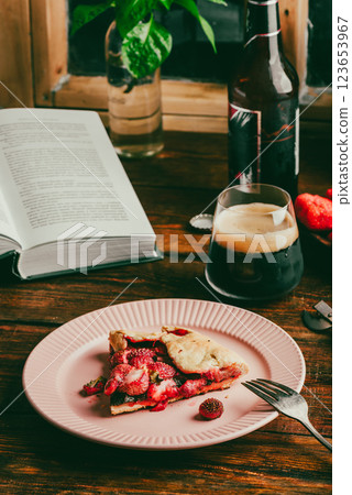 A Piece of Strawberry Sorrel Open Pie A Piece of Strawberry Sorrel Open Pie 123653967
