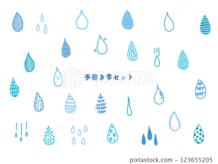 Handwritten Droplet Set Light Blue 123655205