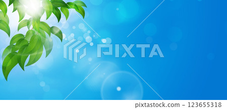 Spring Green Leaves Banner 123655318
