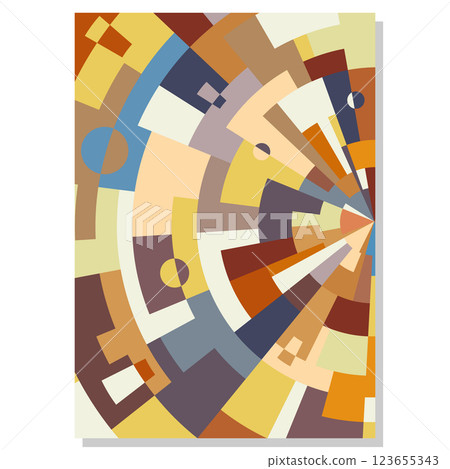 Colored mosaic background. A template for creative ideas, interiors, decorative solutions and creative design. Layout for prints, posters, covers and brochures 123655343