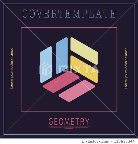 Geometric design. Layout of a poster, banner, poster, cover or postcard. The idea of corporate style. Layout of the interior, prints and decorations. Layout for creative design Geometric design. Layout of a poster, banner, poster, cover or postcard. The idea of corporate style. Layout of the interior, prints and decorations. Layout for creative design 123655344