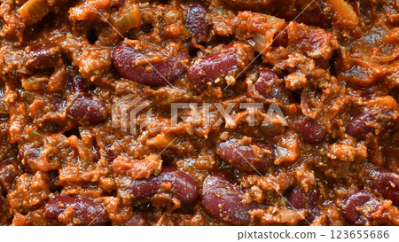 Chilli con carne. Traditional Mexican dishes.  123655686