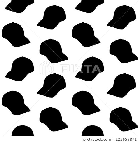 Vector seamless pattern of cap silhouette Vector seamless pattern of cap silhouette 123655871