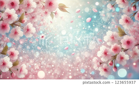 Rose pink petals dancing in the spring breeze 123655937