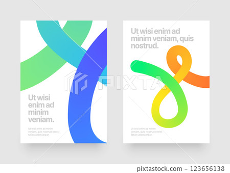 Template with colorful gradient squiggles shapes. Template with colorful gradient squiggles shapes. 123656138