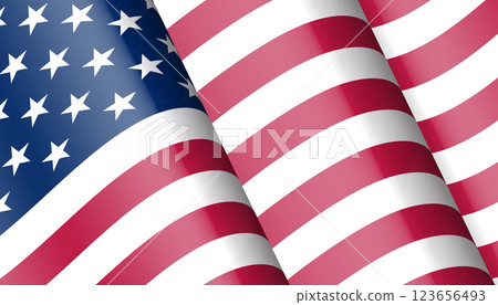 waving American flag. USA flag. Vector illustration 123656493