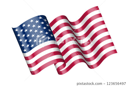 USA wavy flag icon isolated. Vector illustration USA wavy flag icon isolated. Vector illustration 123656497