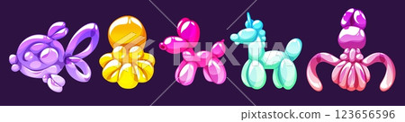Balloon animal shapes vector set 123656596