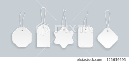 Blank paper price tags set isolated on background Blank paper price tags set isolated on background 123656693