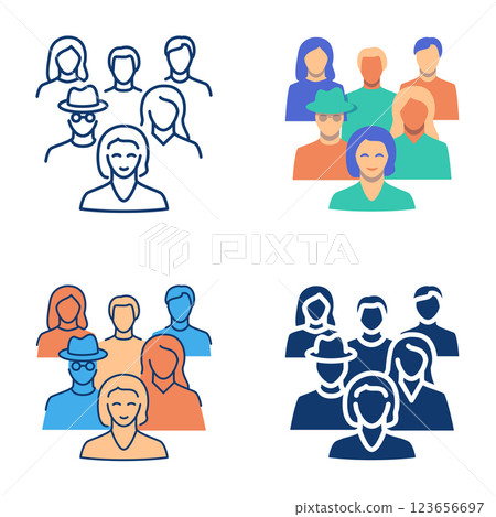 Family and ancestors icon set 123656697