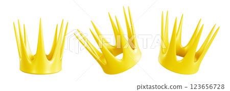 Golden king crowns set on white background Golden king crowns set on white background 123656728