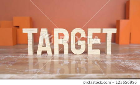The target word is made of wooden letters. Concept of planning, goal, challenge, new year resolution. 123656956