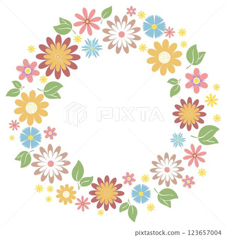 Round floral wreath with copy space Round floral wreath with copy space 123657004
