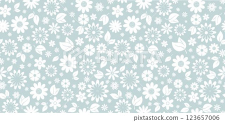 Delicate pastel seamless pattern white silhouette flowers Delicate pastel seamless pattern white silhouette flowers 123657006
