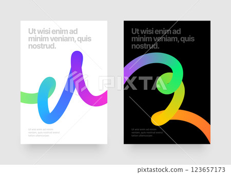 Template with colorful gradient squiggles shapes. 123657173