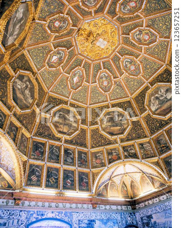 Golden ceiling of the Sintra Palace (Sintra, Portugal) Golden ceiling of the Sintra Palace (Sintra, Portugal) 123657251