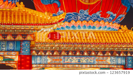 Beijing, China. Palace Lantern Reunion. On Chinese Lantern Festival, People Will Hang Red Lantern, Which Symbolizes Family Reunion. Asian Culture. Zigong Lantern Festival In Beijing. National Beijing, China. Palace Lantern Reunion. On Chinese Lantern Festival, People Will Hang Red Lantern, Which Symbolizes Family Reunion. Asian Culture. Zigong Lantern Festival In Beijing. National 123657919