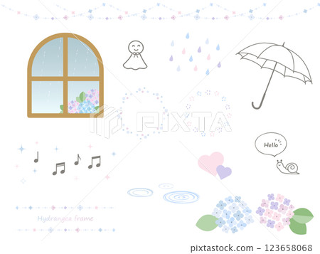 A set of cute illustrations perfect for the rainy season A set of cute illustrations perfect for the rainy season 123658068
