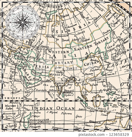 Old map of the eastern hemisphere of planet Earth Old map of the eastern hemisphere of planet Earth 123658329