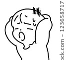 Simple illustration of a person holding his head 123658717