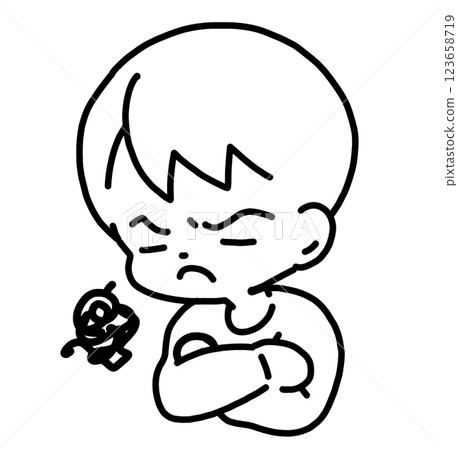 A simple illustration of a worried man A simple illustration of a worried man 123658719