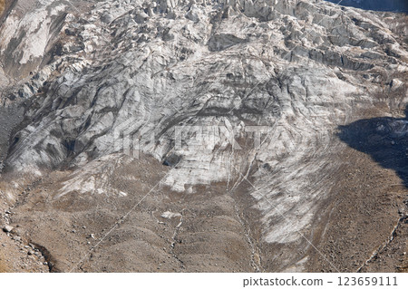 Mountain landscape, glacier close-up. 123659111