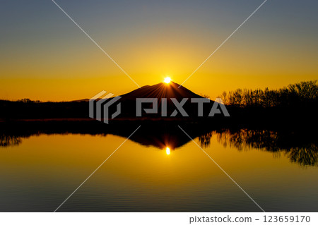 筑波山日出 鑽石筑波 123659170