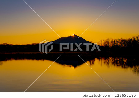 筑波山日出 鑽石筑波 123659189