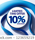 Limited time offer 10% discount promotional banner.  123659219