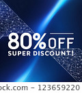 80% off super discount promotional banner.  123659220