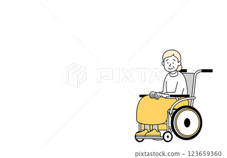 Vector illustration of an elderly woman in a wheelchair Copy space Vector illustration of an elderly woman in a wheelchair Copy space 123659360