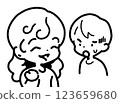 Illustration of a person stunned after listening to an unreasonable woman 123659680