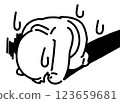 A simple illustration of a person sulking in despair 123659681
