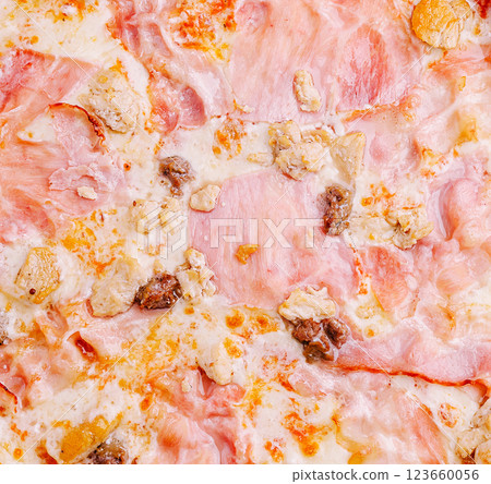 Delicious combination of ham and cheese in a savory dish Delicious combination of ham and cheese in a savory dish 123660056