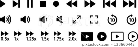 Video, music, live button, play button icon 1 123660442