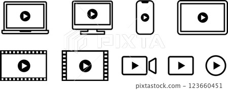 Video play button icon 3 123660451