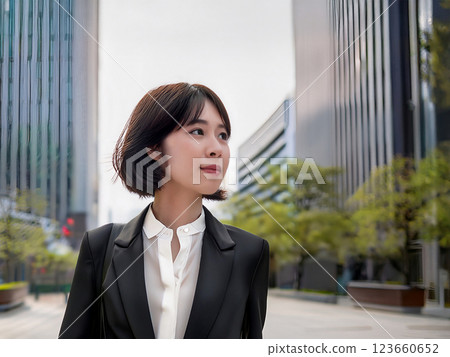 走在城市的女實業家 123660652