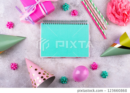 Birthday party celebration concept with papaer hat 123660868