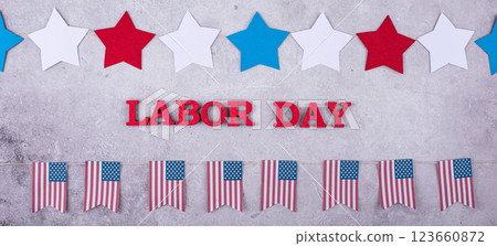 Labor Day celebration with USA flag 123660872