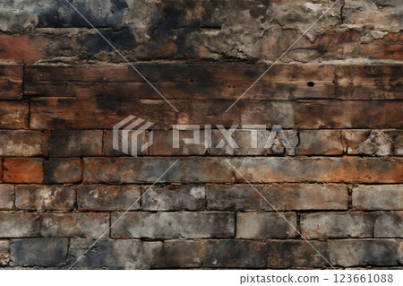 old brick wall brown color for background or texture 123661088